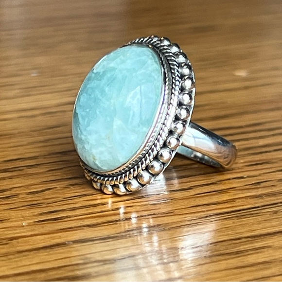 ⭐️ Doug Paulus DP Sterling Silver Milky Aquamarine
Statement Ring Sz 7.25 - Picture 12 of 12